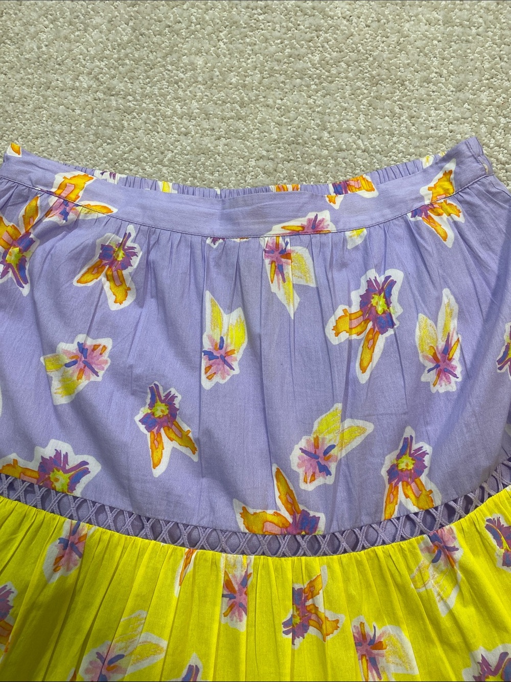 Ālivia Caroline Tiered Floral Maxi Skirt Bouncing Buds Multi Size S 100% Cotton - Picture 15 of 16